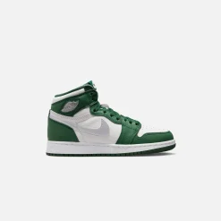 Cheap Jordan Nike Gs Air1 Retro High Og Gorge Green / Metallic Silver