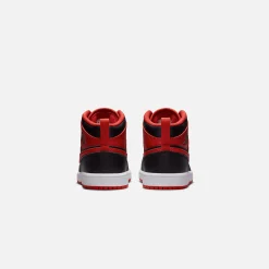 New Jordan Nike Pre-School Air1 Mid Black / Fire Red / White