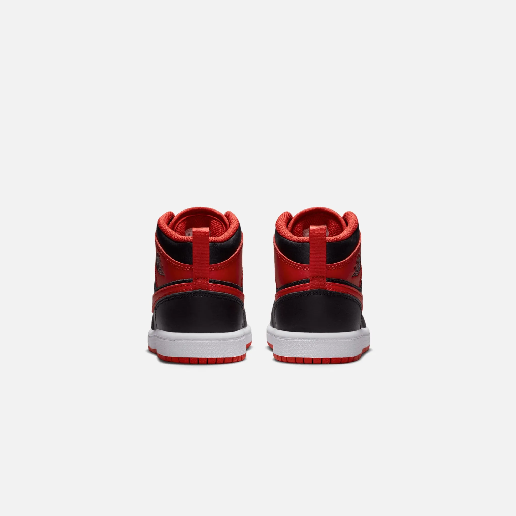 New Jordan Nike Pre-School Air1 Mid Black / Fire Red / White