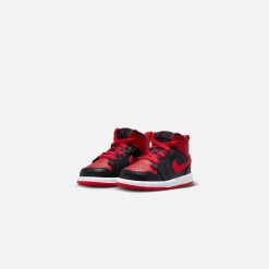 Best Jordan Nike Toddler Air1 Mid Black / Fire Red / White