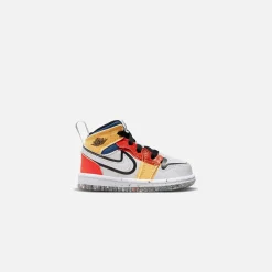 New Jordan Nike Toddler Air1 Mid Se White / Black / Picante Red / French