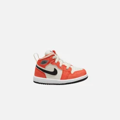 Discount Jordan Nike Toddler Air1 Mid Se Team Orange / Black / Sail / White