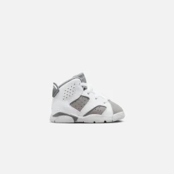 Shop Jordan Nike Toddler Air6 Retro White / Medium Grey / Cool Grey