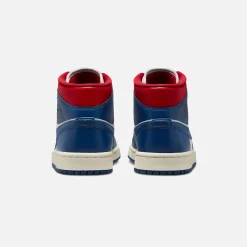 Outlet Jordan Nike Wmns Air1 Mid White / French Blue / Gym Red / Sail