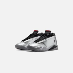 Best Sale Jordan Nike Wmns Air14 Retro Low Metallic Silver / Fire Red / Wolf Grey / Black