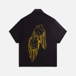 Discount Awake Ny Dice Printed Rayon Camp Shirt Black