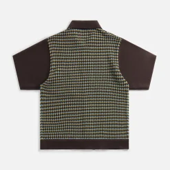 Best Sale Awake Ny Knit Crochet Button Down Brown / Multi