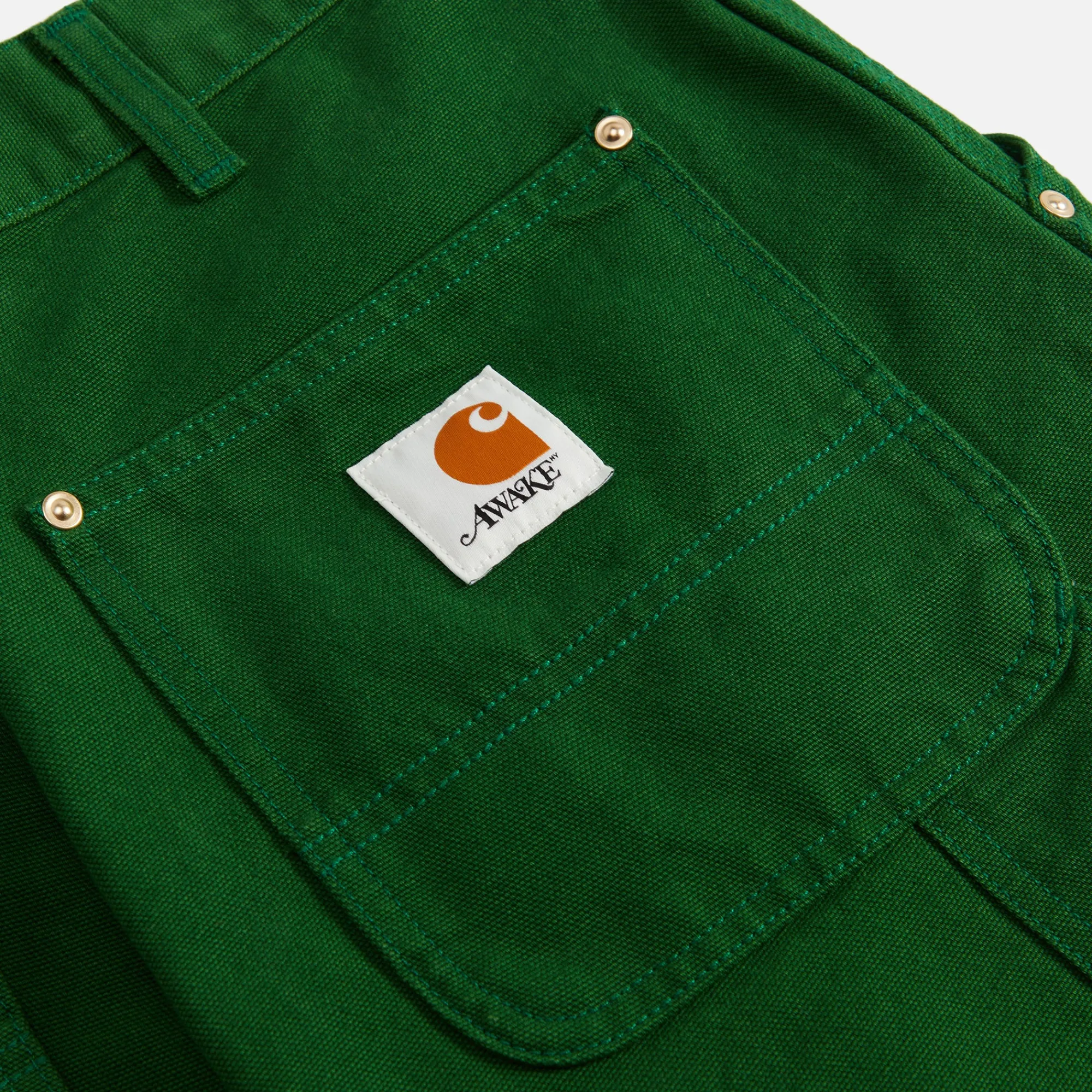Shop Awake Ny X Carhartt Wip Double Knee Pant Dark Green