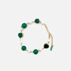 Discount VEERT Onyx Freshwater Pearl Bracelet Green