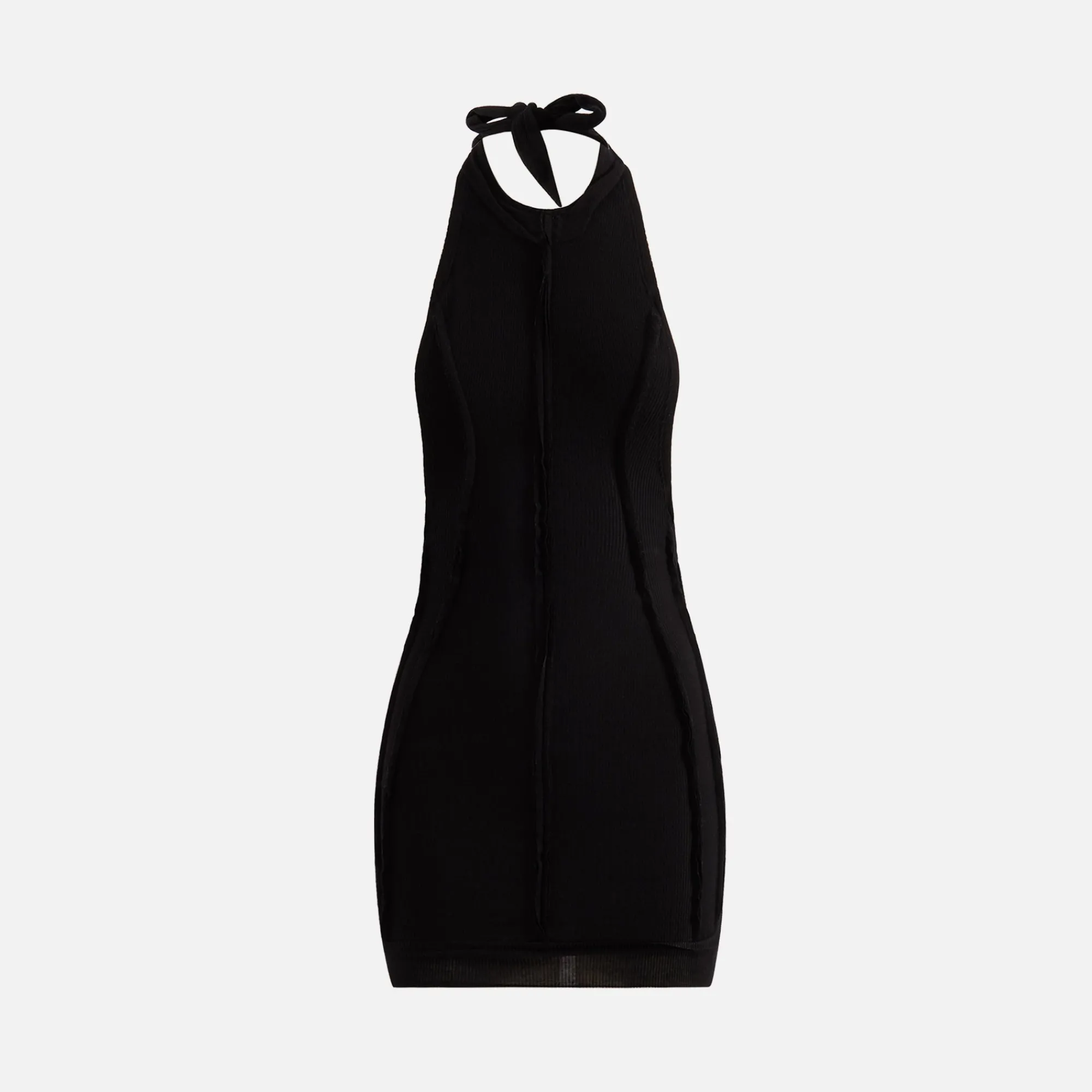 Best Sami Miro Vintage Open Seam Low Back Halter Dress Black