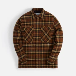 Store Loewe Padded Check Shirt Brown