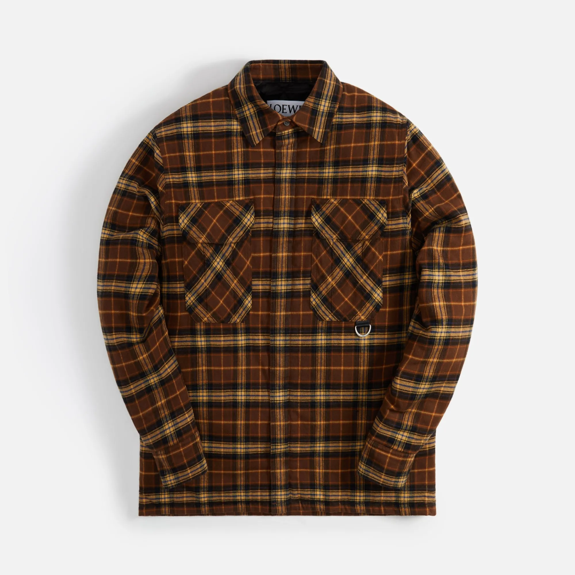 Store Loewe Padded Check Shirt Brown