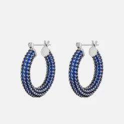 Discount Luv AJ Pave Baby Amalfi Hoop Earrings Blue Sapphire / Silver