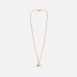 New Emanuele Bicocchi Pearl And Gold Skull Pendant Necklace Silver