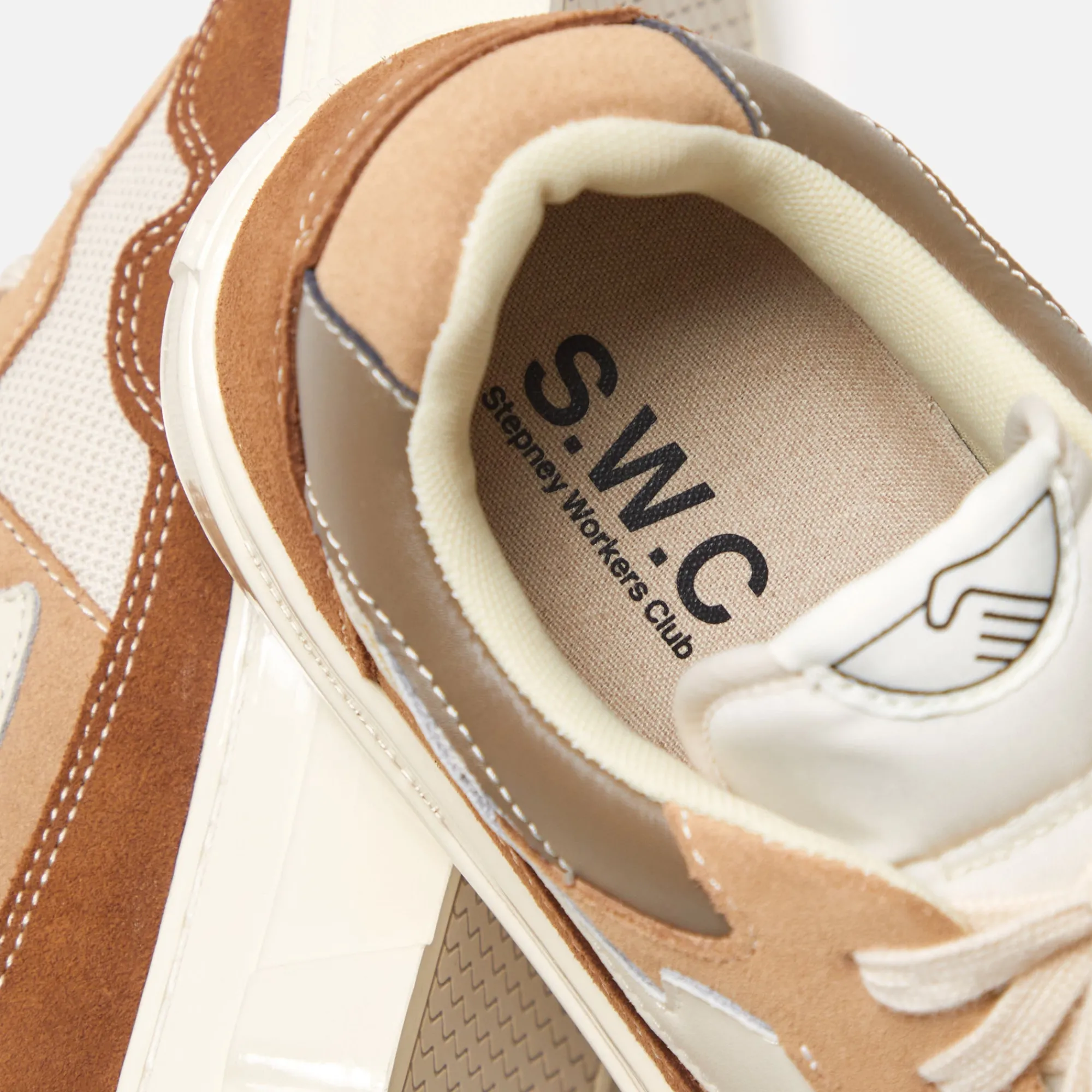 Discount Stepney Workers Club Pearl S-Strike Suede Mix Bark