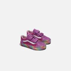 Discount Vans Pre-School Old Skool V Glitter Rainglow Pink / Multi