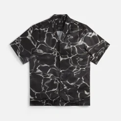 Best Sale Stampd Printed Camp Collar Buttondown Black Water