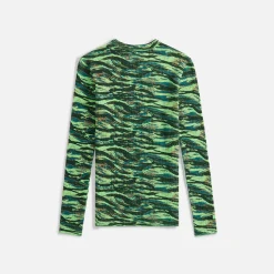 Shop ERL Printed Thermal Shirt Green Rave Camo