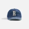 Outlet Rhude R Logo Denim Cap Dark Indigo
