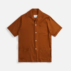 Fashion Margiela Rayon Twill Shirt Orange Bronze