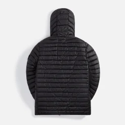 Shop Stone Island Real Down Hooded Jacket Black