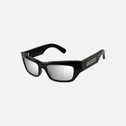 Online Gucci Rectangle Frame Black / Silver Lens