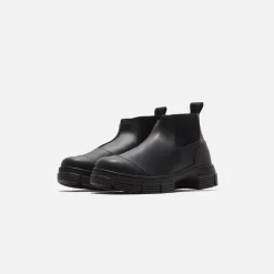 Fashion Ganni Recycled Rubber Crop City Boot Black