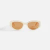 Best Sale Garrett Leight Retro Biggie Sun Ecru / Marigold