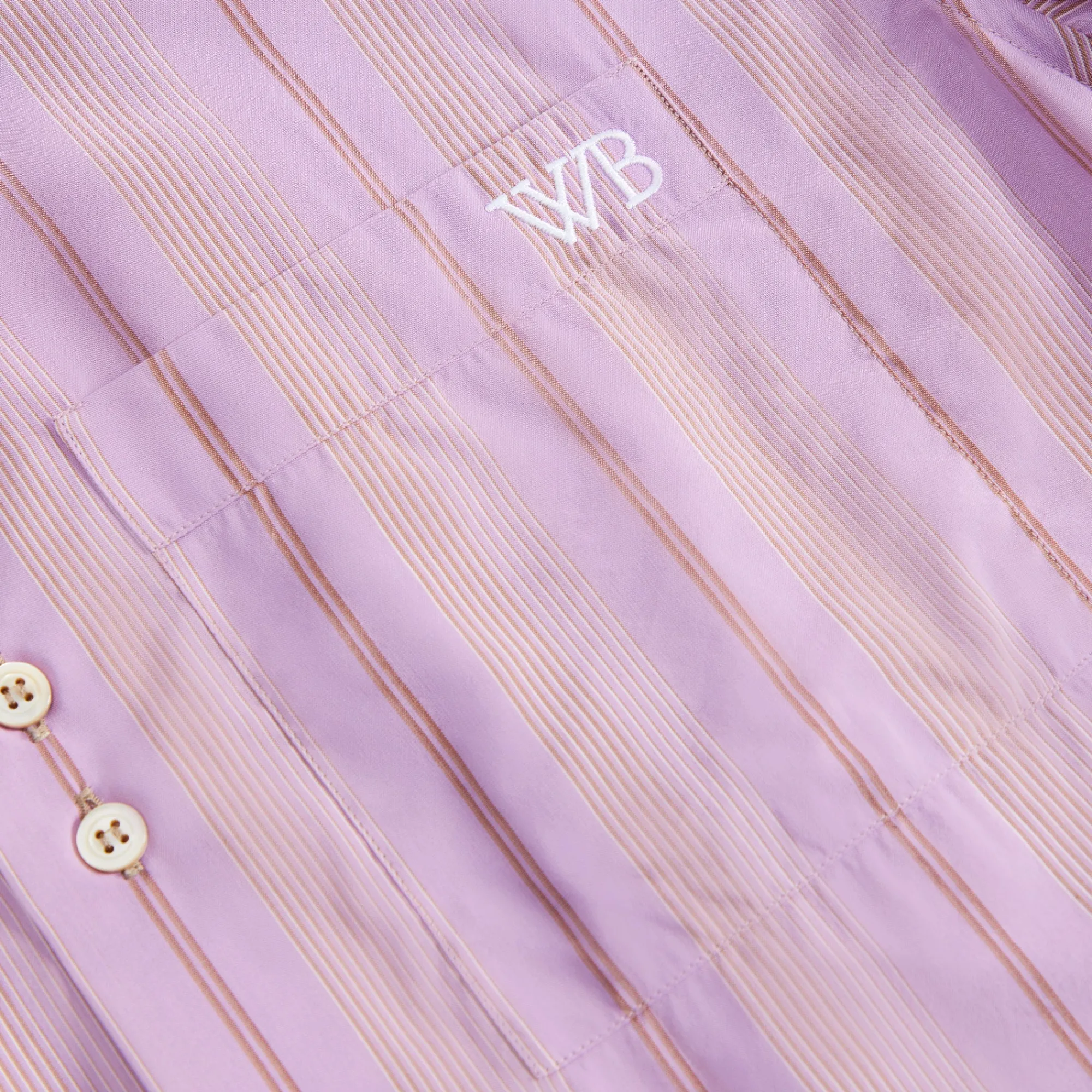 Clearance Wales Bonner Rhythem Shirt Pink Stripe