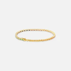 Cheap Yvonne Leon River Baguette Bracelet Yellow Gold / Rainbow