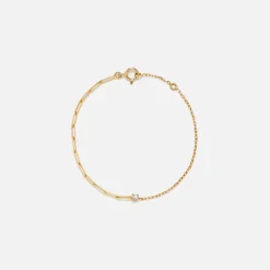 Shop Yvonne Leon Round Diamond Bracelet Gold