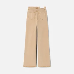 Fashion ReDone 70S Ultra High Rise Wide Leg Washed Khaki