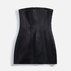 Clearance Danielle Guizio Satin Corset Dress Black