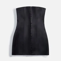 Clearance Danielle Guizio Satin Corset Dress Black