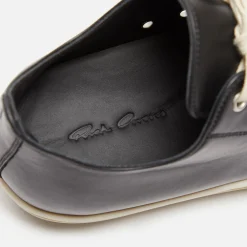 Flash Sale Rick Owens Scarpe In Pelle Low Sneakers Black / Milk