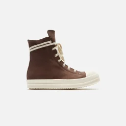 Flash Sale Rick Owens Scarpe In Pelle Sneakers Brown / Milk / Milk