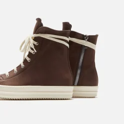 Flash Sale Rick Owens Scarpe In Pelle Sneakers Brown / Milk / Milk