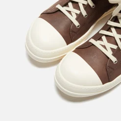 Flash Sale Rick Owens Scarpe In Pelle Sneakers Brown / Milk / Milk