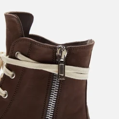 Flash Sale Rick Owens Scarpe In Pelle Sneakers Brown / Milk / Milk