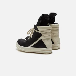 Clearance Rick Owens Scarpe Pelle Geobasket Black / Milk