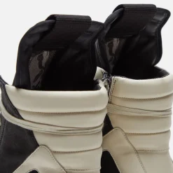 Clearance Rick Owens Scarpe Pelle Geobasket Black / Milk