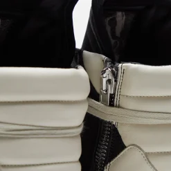 Clearance Rick Owens Scarpe Pelle Geobasket Black / Milk