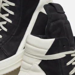 Clearance Rick Owens Scarpe Pelle Geobasket Black / Milk