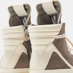 New Rick Owens Scarpe Pelle Geobasket Dust / Milk
