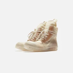 Clearance Rick Owens Scarpe Pelle Geobasket Natural / Clear