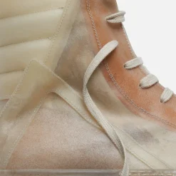 Clearance Rick Owens Scarpe Pelle Geobasket Natural / Clear