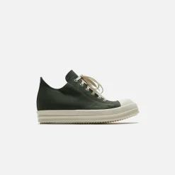 Store Rick Owens Scarpe Pelle Low Sneakers Moss / Milk