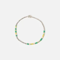 Online Maor Shine #4 Bracelet Green Pattern Beads With Sterling Silver Beads Silver / Green