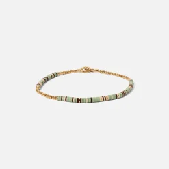 Cheap Maor Shine #2 Bracelet In Turquoise Pattern Beads With 18K Yellow Gold Discs Gold / Turquoise