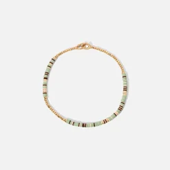 Cheap Maor Shine #2 Bracelet In Turquoise Pattern Beads With 18K Yellow Gold Discs Gold / Turquoise